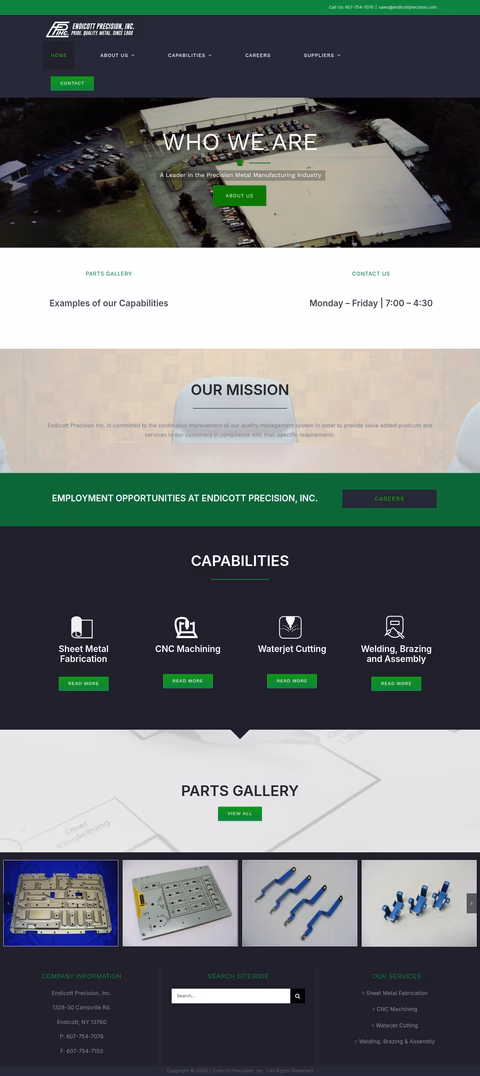 Endicott-Precision-Inc Homepage 1440px