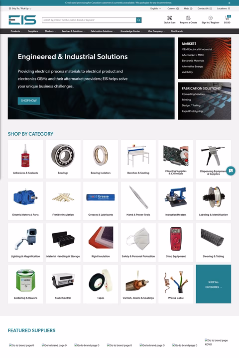Engineered-Industrial-Solutions Homepage 1440px