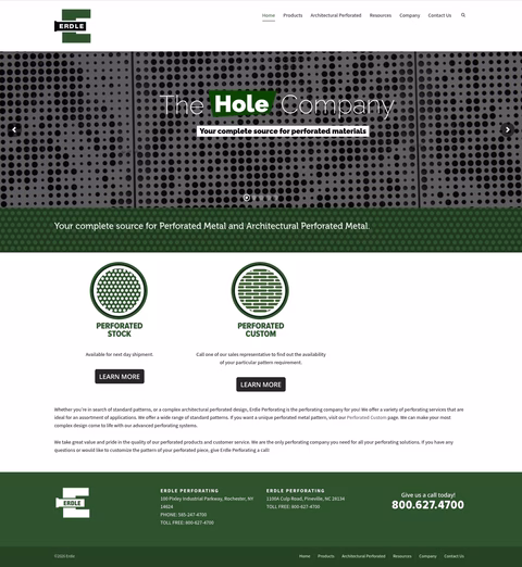 Erdle-Perforating Homepage 1440px