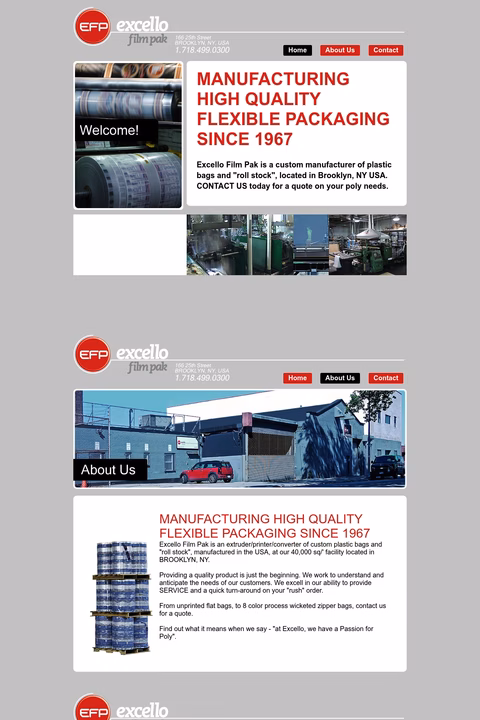 Excello-Film-Pak Homepage 1440px