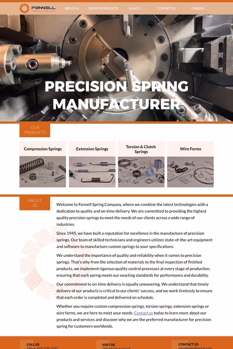 Fennell-Spring-Company Homepage 1440px