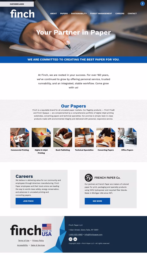Finch-Paper Homepage 1440px