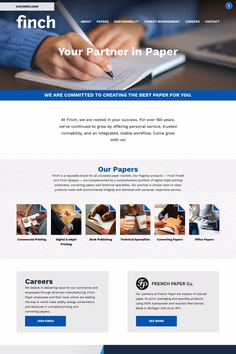 Finch-Paper Homepage 1440px