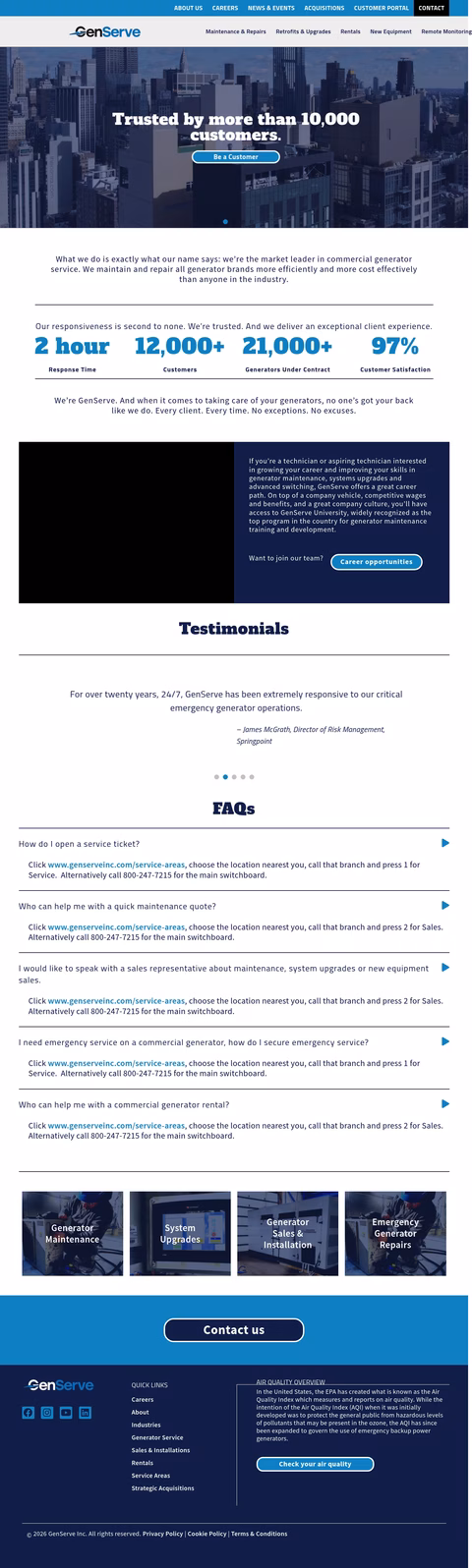 Genserve Homepage 1440px
