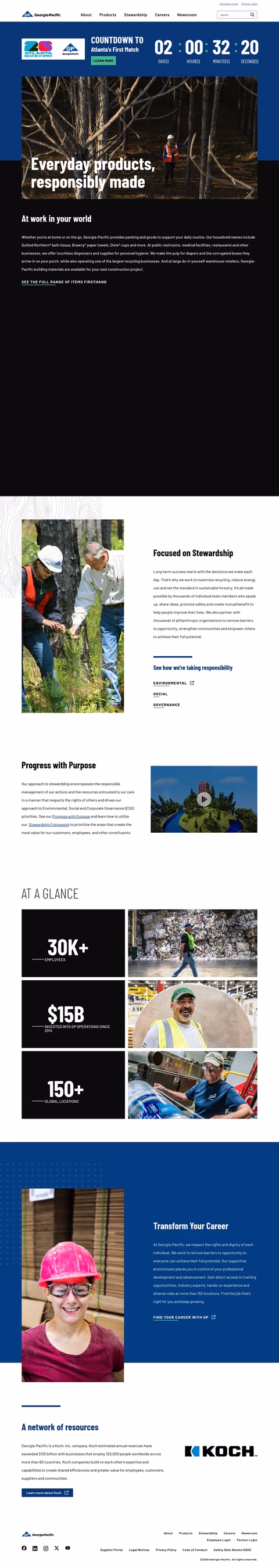 Georgia-Pacific Homepage 1440px