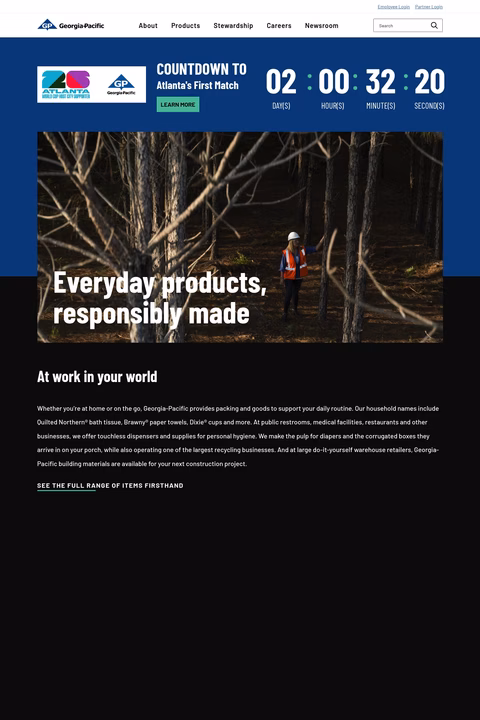 Georgia-Pacific Homepage 1440px
