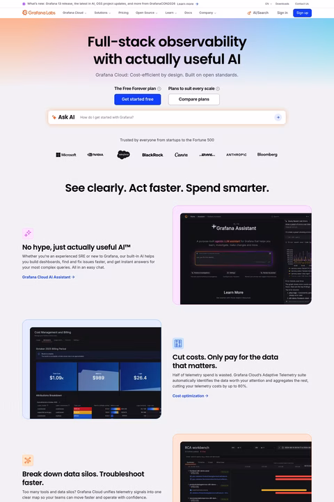 Grafana-Labs Homepage 1440px