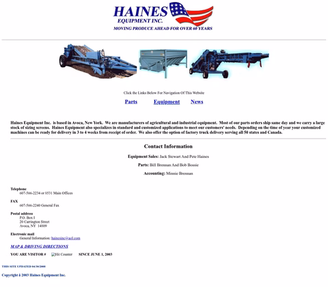 Haines-Equipment Homepage 1440px