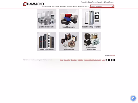 Hammond-Manufacturing Homepage 1440px