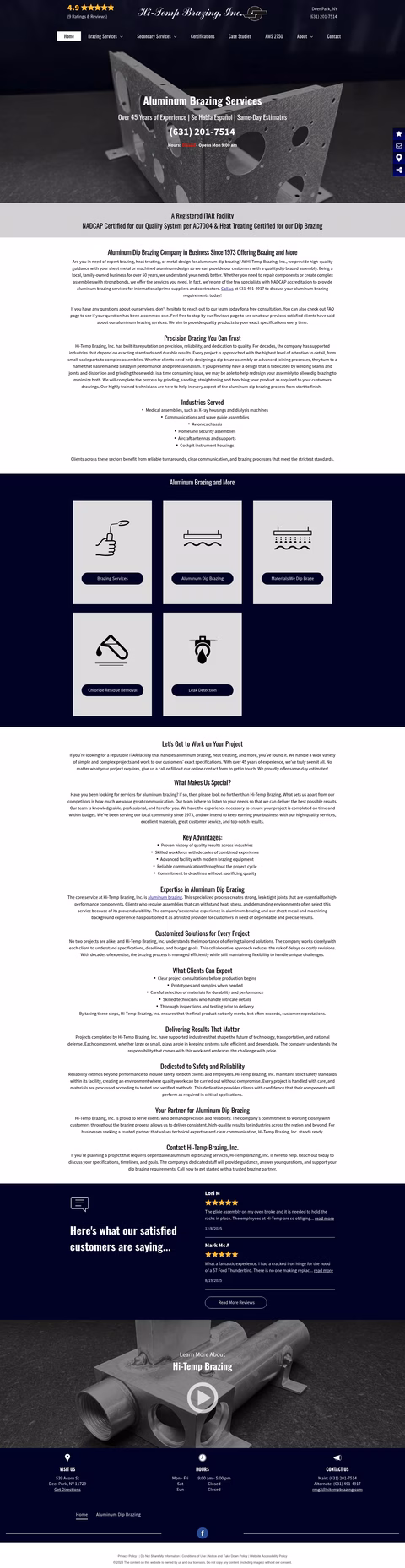 Hi-Temp-Brazing Homepage 1440px
