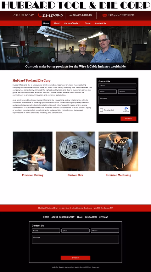 Hubbard-Tool-Die Homepage 1440px