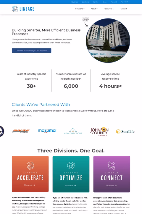Lineage Homepage 1440px