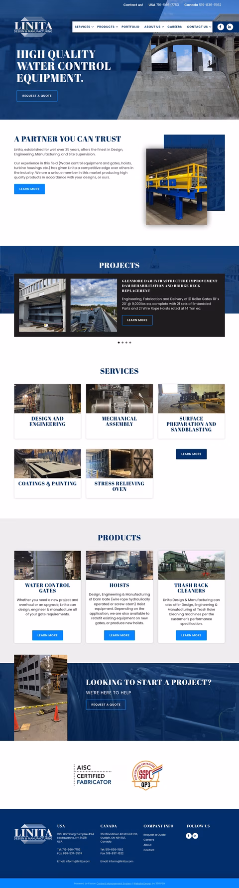 Linita-Design-Manufacturing Homepage 1440px