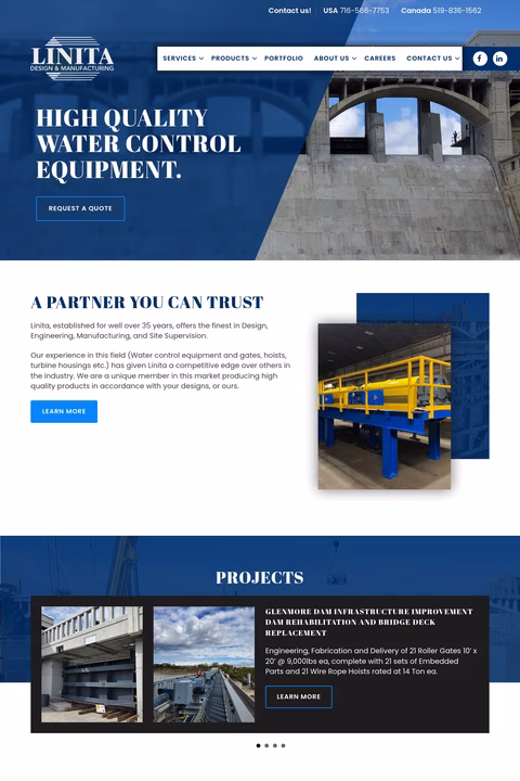 Linita-Design-Manufacturing Homepage 1440px
