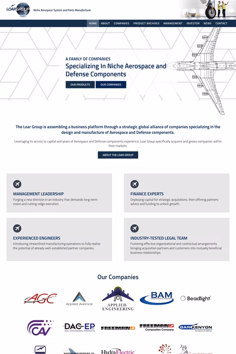 Loar-Group Homepage 1440px