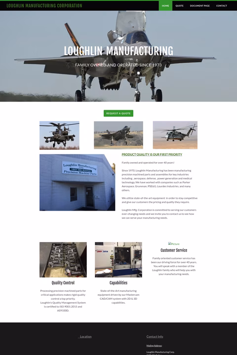 Loughlin-Manufacturing Homepage 1440px