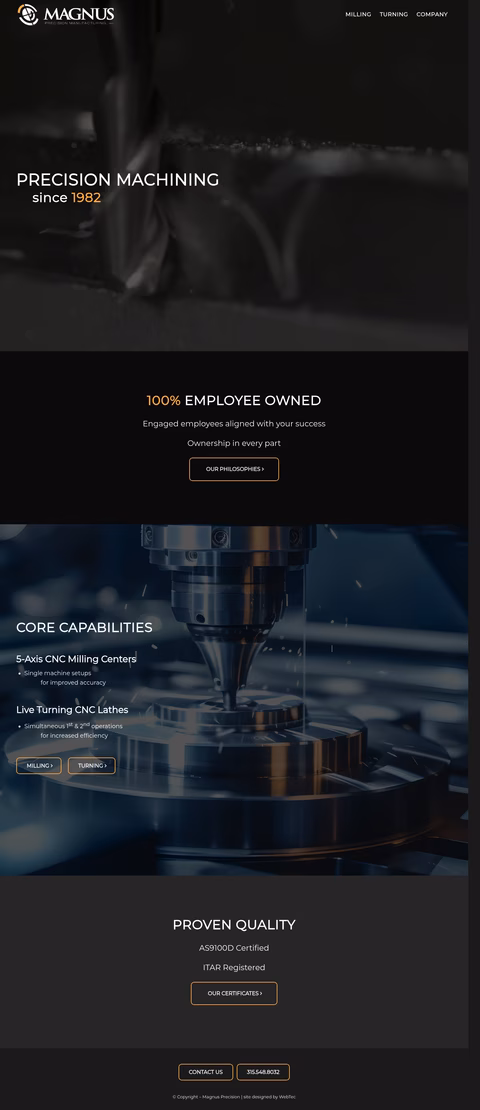 Magnus-Precision-Manufacturing Homepage 1440px