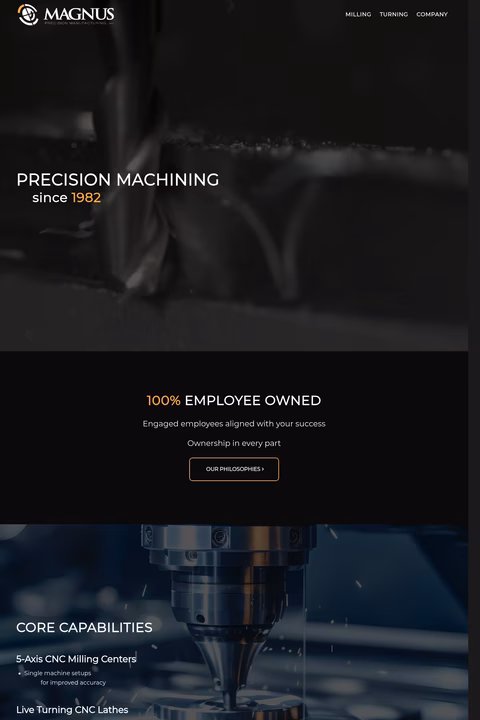 Magnus-Precision-Manufacturing Homepage 1440px