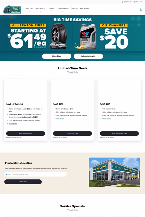 Mavis-Tire Homepage 1440px
