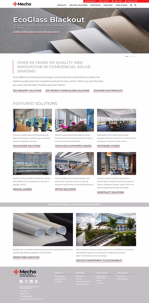 Mechoshade-Systems Homepage 1440px