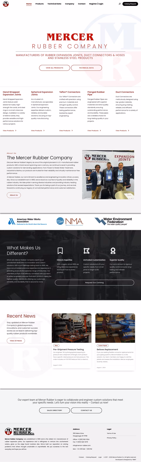 Mercer-Rubber-Company Homepage 1440px