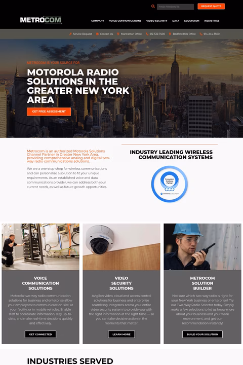 Metrocom Homepage 1440px