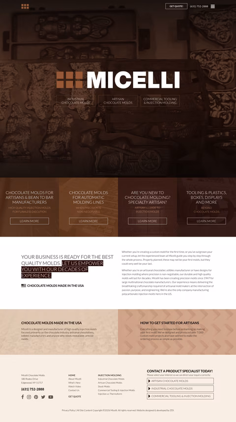 Micelli-Molds Homepage 1440px