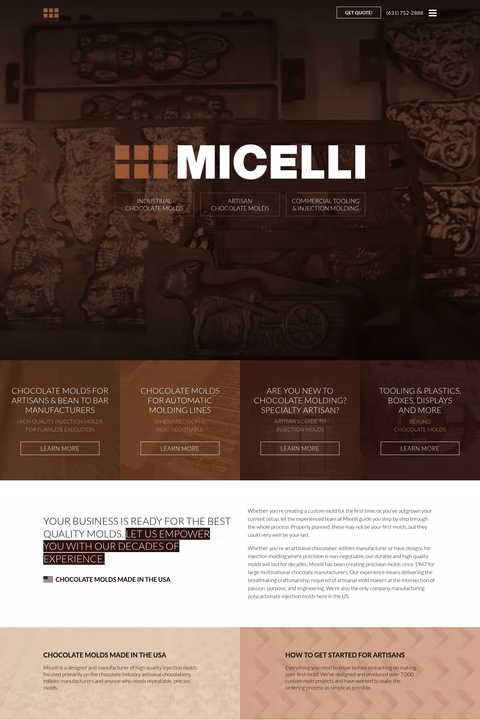 Micelli-Molds Homepage 1440px