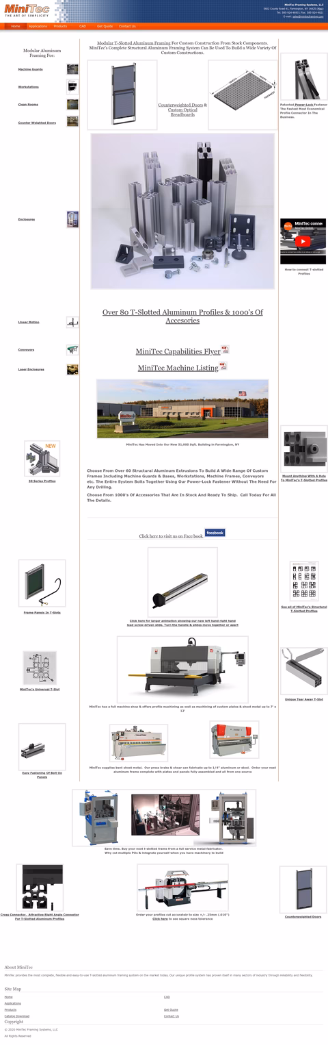 Minitec-Framing-Systems Homepage 1440px