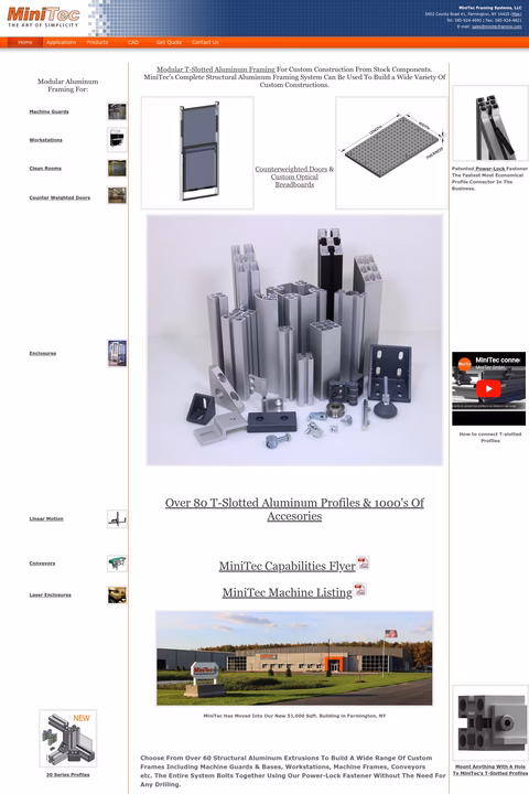 Minitec-Framing-Systems Homepage 1440px