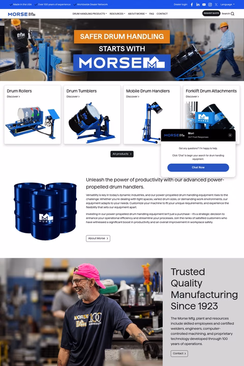 Morse-Manufacturing Homepage 1440px