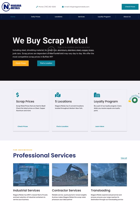 Niagara-Metals Homepage 1440px