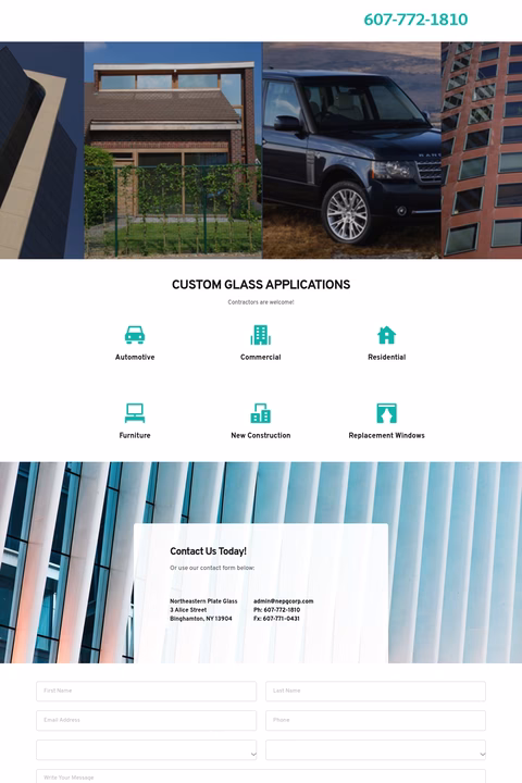 Northeastern-Plate-Glass Homepage 1440px