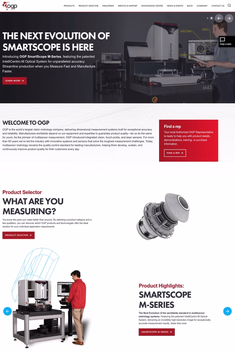 Optical-Gaging-Products Homepage 1440px