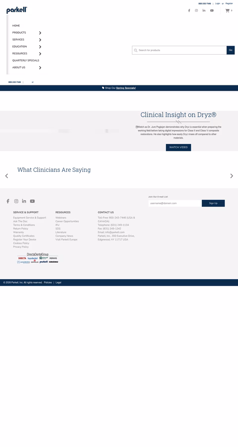Parkell Homepage 1440px