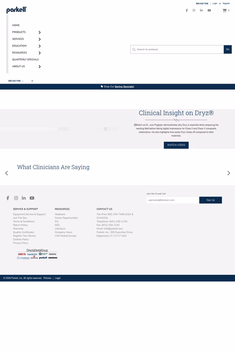 Parkell Homepage 1440px