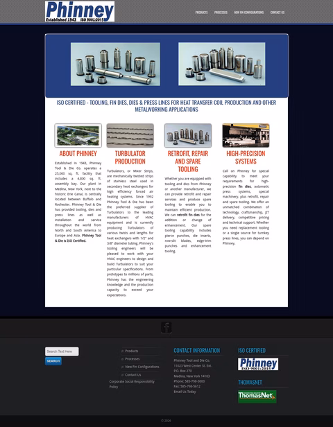 Phinney-Tool-Die Homepage 1440px