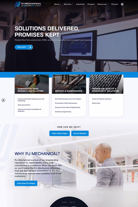 Pj-Mechanical Homepage 1440px