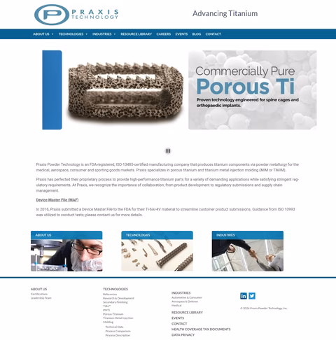 Praxis-Technology Homepage 1440px