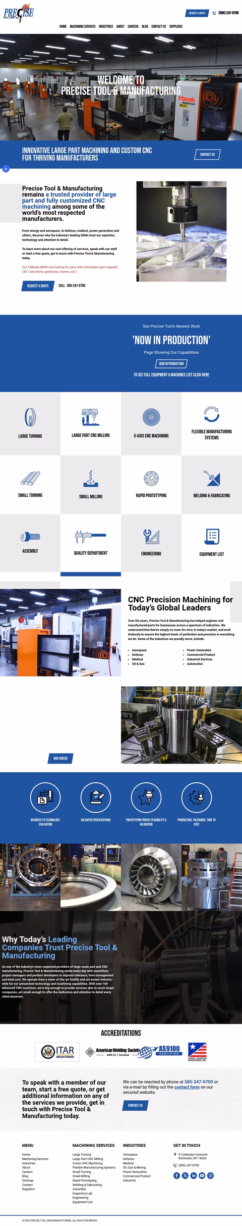 Precise-Tool-Manufacturing Homepage 1440px