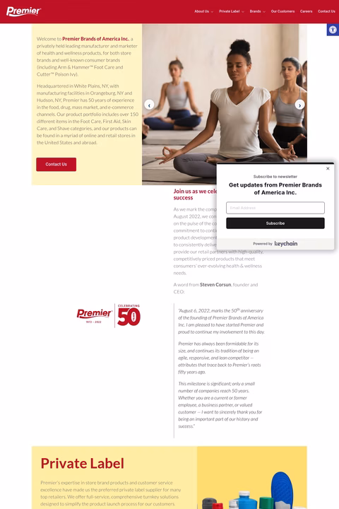 Premier-Brands-Of-America Homepage 1440px