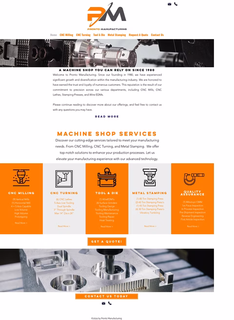Pronto-Manufacturing Homepage 1440px