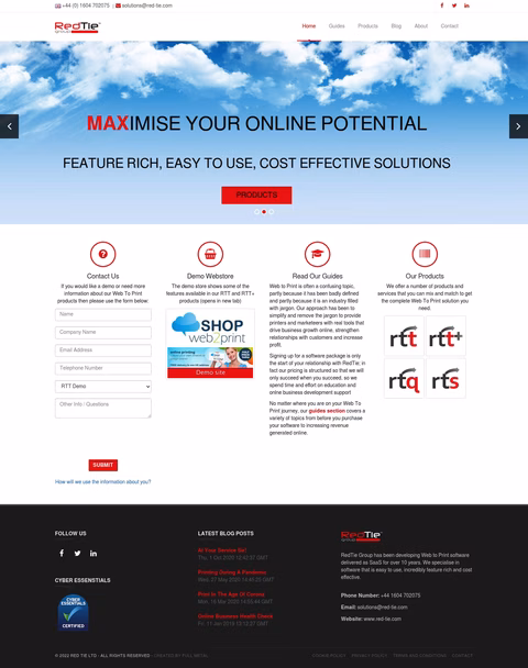 Redtie Homepage 1440px