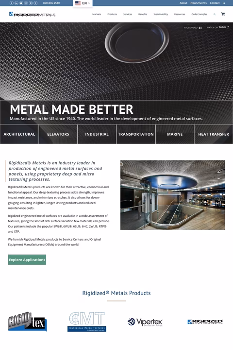 Rigidized-Metals-Corporation Homepage 1440px