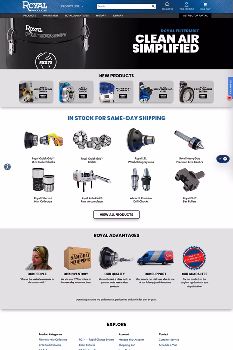 Royal-Products Homepage 1440px