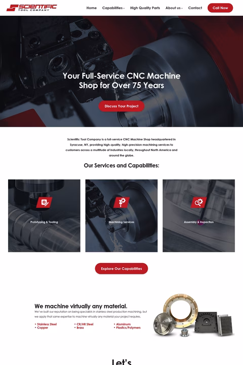 Scientific-Tool-Company Homepage 1440px
