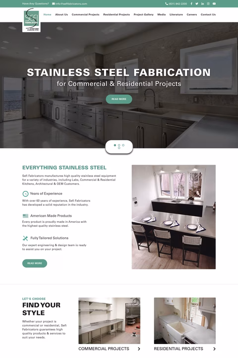 Sefi-Fabricators Homepage 1440px