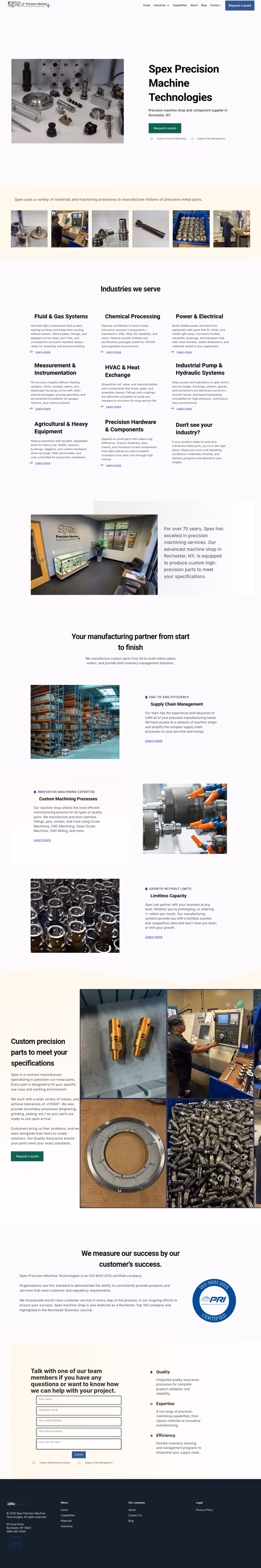 Spex-Precision-Machine-Technologies Homepage 1440px