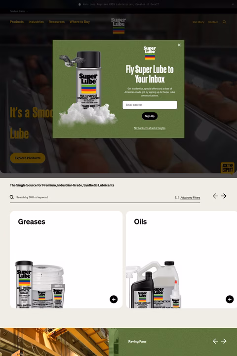 Super-Lube Homepage 1440px