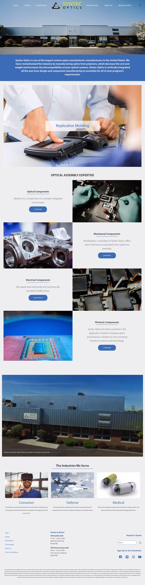 Syntec-Optics Homepage 1440px